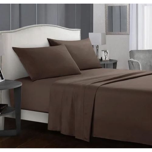 Drap Plat 240x300cm 57fils 100% Pur Coton / Choco