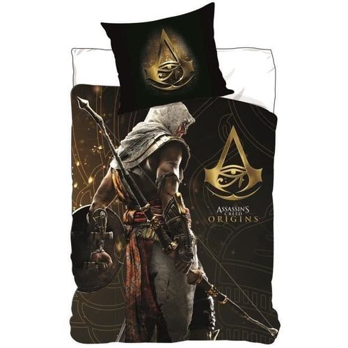 Parure De Couette Microfibre Assasins Creed Origins 140x200 Cm + Taie D'oreiller 63x63 Cm