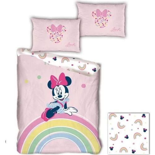 Parure De Lit Minnie Mouse Arc En Ciel