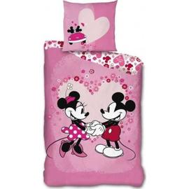 Disney - Parure de lit en coton Minnie : Fleurs - Rose - 160 x 200 cm