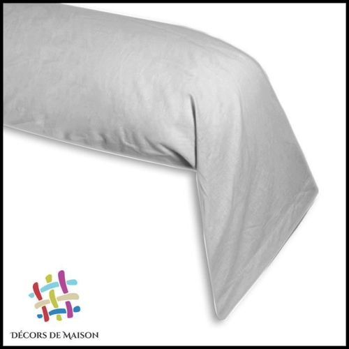 Taie De Traversin En Coton 45 X 185cm - Gris Claire - Décors De Maison