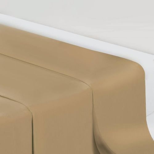 Drap Plat Uni 240x300cm Mastic 100%Coton - Design Actuel