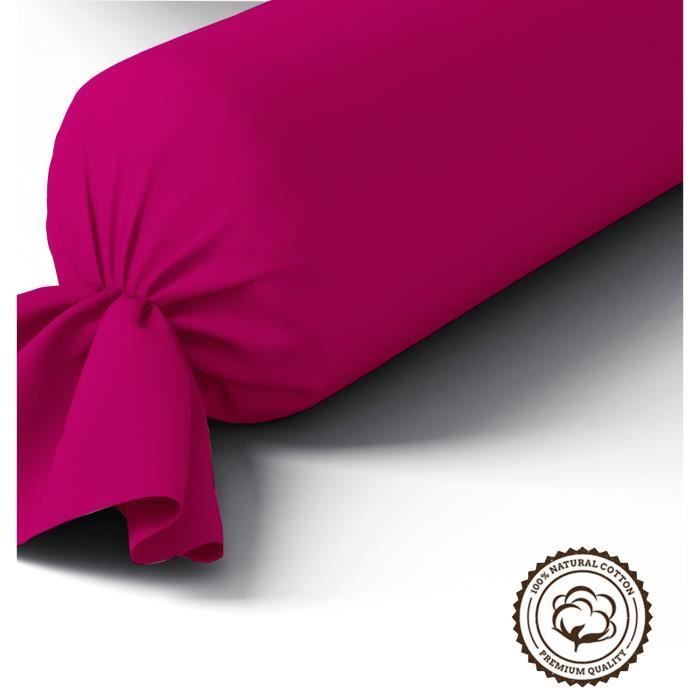 Taie De Traversin 100% Coton 45 X 185cm- Framboise