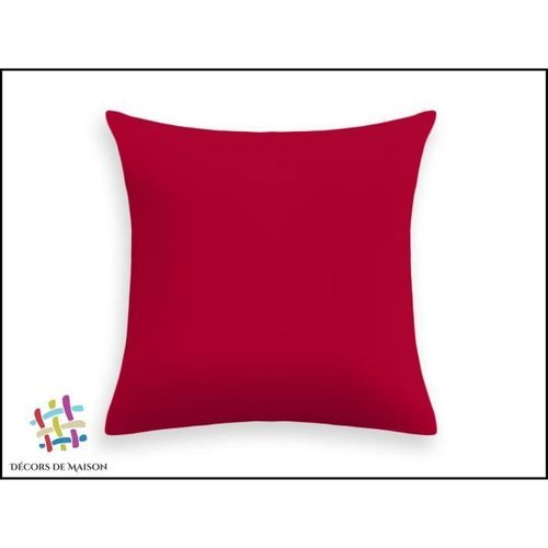 Taie De Traversin En Coton 45 X 185cm-Rouge-Décors De Maison