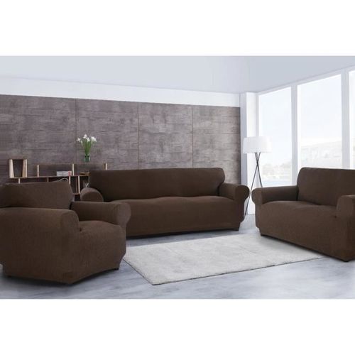 Housse De Canapé 3 Places + Housse De Canapé 2 Places + Housse De Fauteuil - Taupe