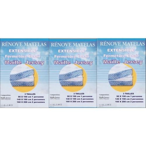 3 Rénove Matelas 160 X 200 Housse Intégrale Jersey Extensible Hypoallergenic