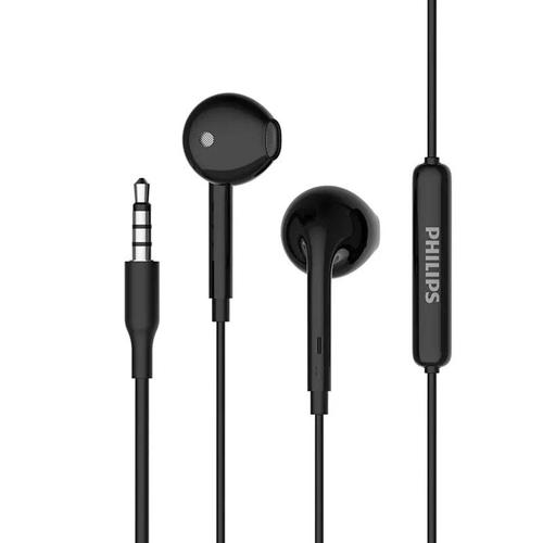 philips tae1008 ecouteur filaire semi-intra-auriculaire interface 3,5 mm ordinateur portable telephone portable universel hd micro appel ecouteurs noir