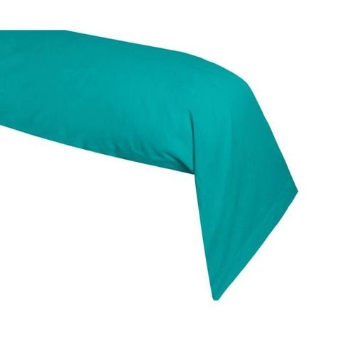 Taie De Traversin 45x185 Cm 100% Coton 57 Fils Gamme Alicia Turquoise