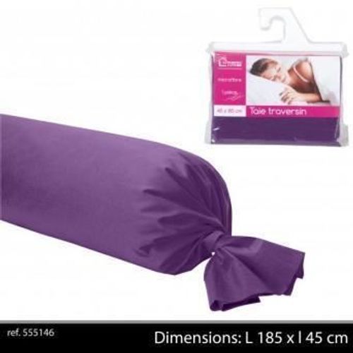 Taie Traversin 45 X 185 Aubergine Uni Polyester