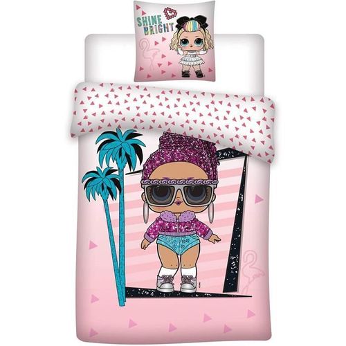 Aymax S.P.R.L. Parure De Lit L.O.L. Surprise! Palm Trees - Housse De Couette 140x200 Cm + Taie D'oreiller 63x63 Cm