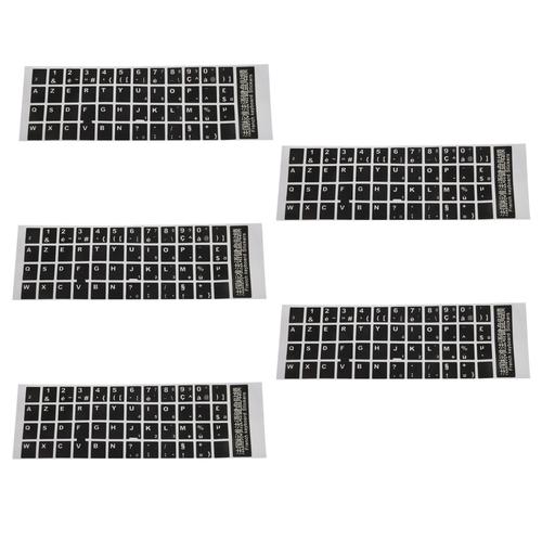 5X Blanc Lettres de Francais Azerty Clavier Autocollant Couverture Noir pour PC Portable