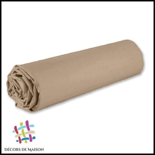 Drap Housse Uni 1 Personne 90x190 Cm -Taupe -Décors De Maison