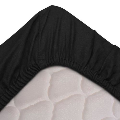 Draps De Lit 2 Pièces 160 X 200 Cm Coton Noir