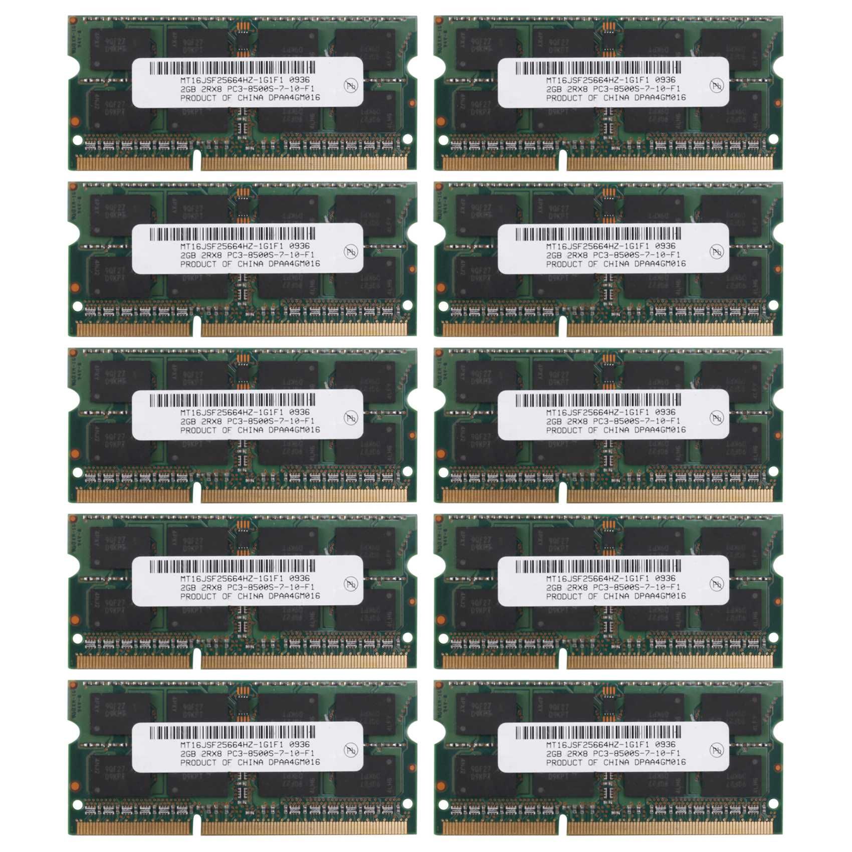 10X Ddr3 2 Go de MMoire pour Ordinateur Portable Ram 2Rx8 ...