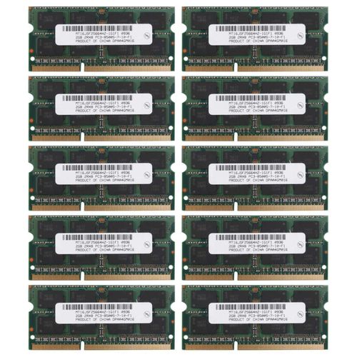10X Ddr3 2 Go de M¿¿Moire pour Ordinateur Portable Ram 2Rx8 Pc3-8500S 1066Mhz 204Pin 1.5V Ram pour Ordinateur Portable