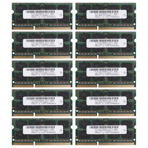 10X Ddr3 2 Go de M¿¿Moire pour Ordinateur Portable Ram 2Rx8 Pc3-8500S 1066Mhz 204Pin 1.5V Ram pour Ordinateur Portable