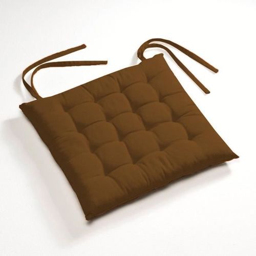 Lot De 2 Galettes De Chaises Futon 40 X 40 Cm 100% Coton - Chocolat