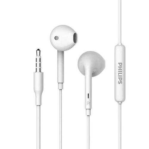 philips tae1008 ecouteur filaire semi-intra-auriculaire interface 3,5 mm ordinateur portable telephone portable universel hd micro appel ecouteurs blanc