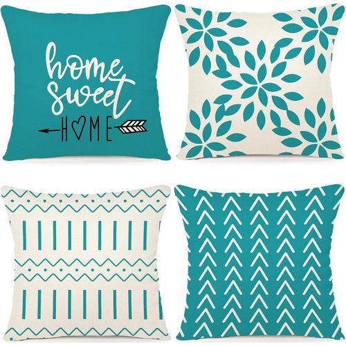Couleur Claire - Sans Taie D'oreiller, 45x45cm, Set De 4 Housses De Coussin Décoratives Housses De Coussin De Canapé Décoratives Housses De Coussin De Canapé En Lin Housses De Coussin D'extérieur Déco