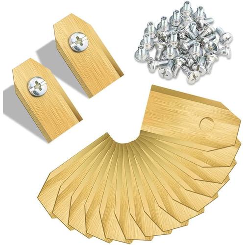 Gold - 45 lames pour tondeuses Husqvarna, lames de rechange pour tondeuses Husqvarna, lames de couteau de jardin en titane pour tondeuses automatiques Husqvarna/Gardena/Yardforce/McCulloch, robustes e