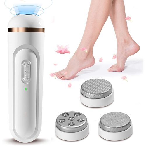 Grattoir Électrique Pour Les Pieds, Grattoir Électrique Professionnel, Exfoliant Et Rouleau Anti-Callosités, Vitesse Réglable, Batterie Rechargeable 2200mah, 2 Vitesses Et 3 Têtes, Adapté À La Pédicur