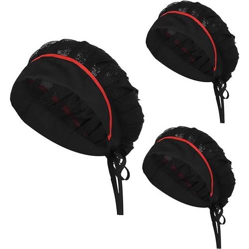 3 Pièces Toque De Cuisinier Chapeau De Chef De Cuisine Noir Bonnet Réglable Calot Cuisine Service Et Autres Travaux Veste Cuisine Femme Toque De Chef