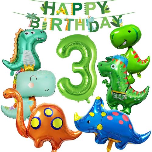 ERSHI-12 Pièces Decoration Anniversaire Dinosaure Ballon Dinausore en Aluminium Jungle Animaux Pour Fête de Dinosaures Garçon Fill[5