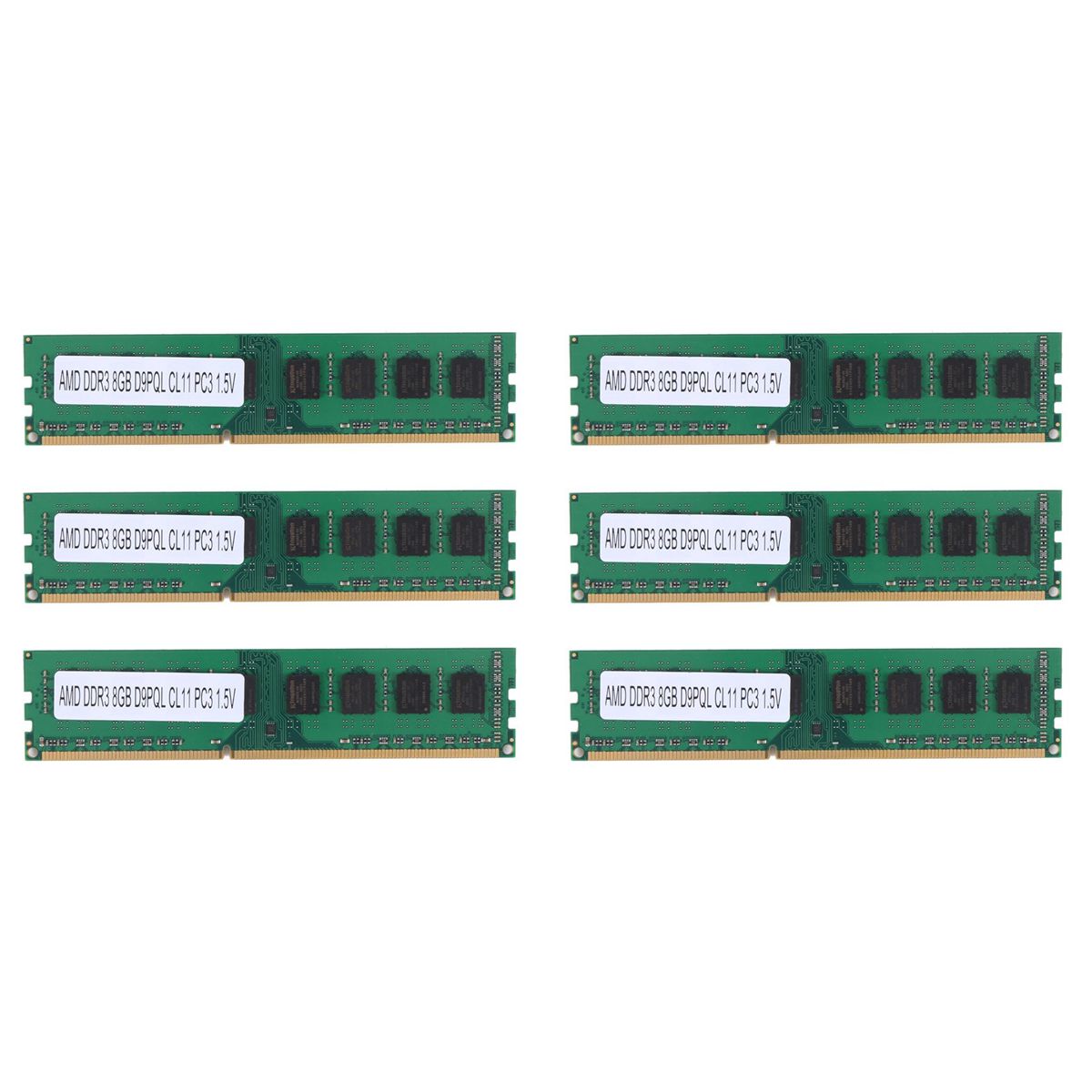 6X Tsulyn Mmoire de Bureau Ram 8Gb Ddr3 1600Mhz Dimm Seule...