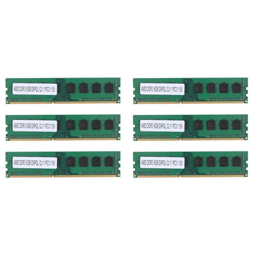 6X Tsulyn M¿¿moire de Bureau Ram 8Gb Ddr3 1600Mhz Dimm Seulement pour Amd F2 M2 Ordinateur de Bureau Pc