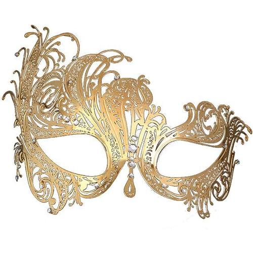 Masque Vénitien En Or 1 Pièce, Masque De Mascarade En Métal, Masque De Couple, Bal De Fin D'année, Carnaval