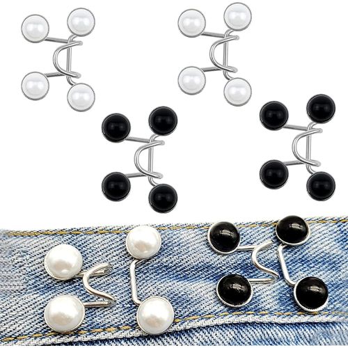 Lot De 6 Boutons De Jeans Perlés, Boucle Réglable, Pas De Couture, Boutons Instantanés Pour Jeans, Pantalons, Robes.