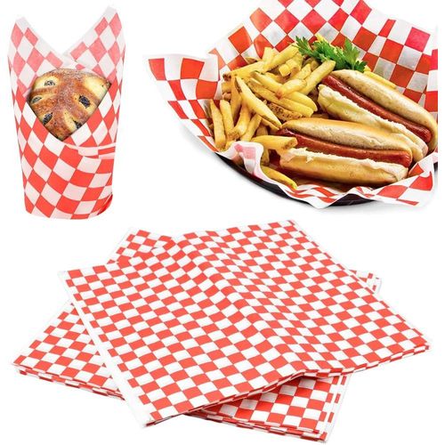 100 Emballages Alimentaires Graisse Waterproof Deli Sandwich Wrapper Waxed Wrapper 11.02 * 10.24 Inches For Hamburger Pizza Bread Meat Kitchen Camping Home