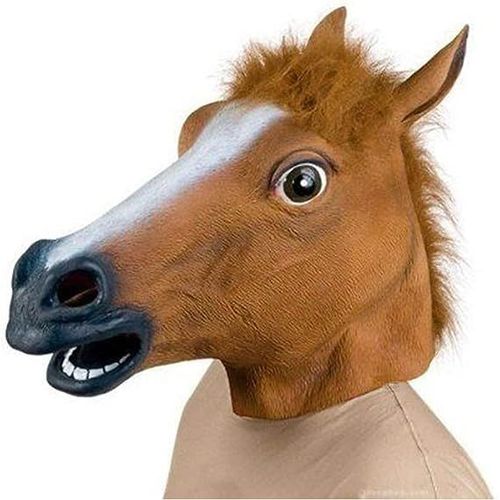 Masque D'halloween, Masque De Tête De Cheval En Latex, Costume De Fête D'animal Marron Pour Carnaval, Halloween, Cosplay Et Fêtes