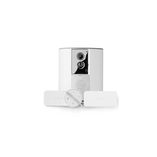 SOMFY 1875249 - Somfy One + - Système d'alarme avec caméra de surveillance intégrée Full HD - Sirène 90dB - Vision Grand Angle 130° - Avec 2 détecteurs d'ouverture IntelliTAG et 1 badge télécommande
