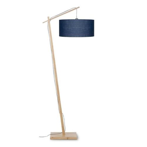 Andes-Lampadaire Bambou & Lin Naturel H176cm Bleu Good & Mojo