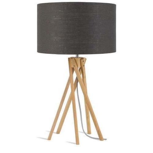 Lampe De Salon Kili Bambou Abat Jour Gris Noir Always