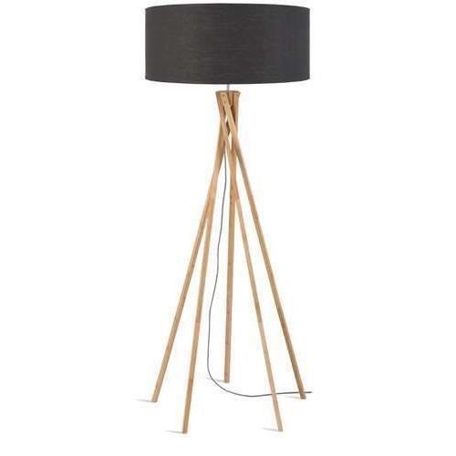 Lampadaire Kili Bambou Abat Jour Gris Noir Always