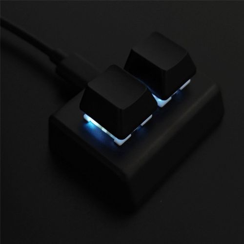 2X 2 Touches Macro Programmation Clavier RVB Mini Clavier Dessin de Commutateur Rouge Clavier Personnalis¿¿ Clavier de OSU,Noir