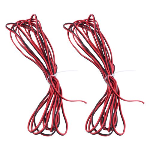 2X 22AWG Cable de Cable Electrique Noir Rouge Double pour Haut-Parleur Auto de Voiture 5M