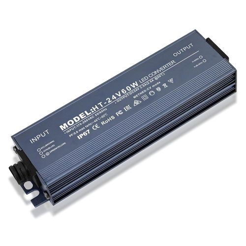 alimentation 24v 2.5A, Transformateur 220V 24V 60W, led driver 24v étanche IP67, Transfo AC à DC, convertisseur 220v 24v, pour CCTV MR16 G4 MR11 GU5.3 Ampoule et Bande Lumineuse LED, Non Dimmable