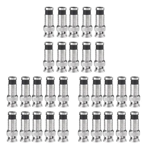 30 Pcs BNC Connecteur de Compression pour Coax RG59 Cable CCTV Cameras