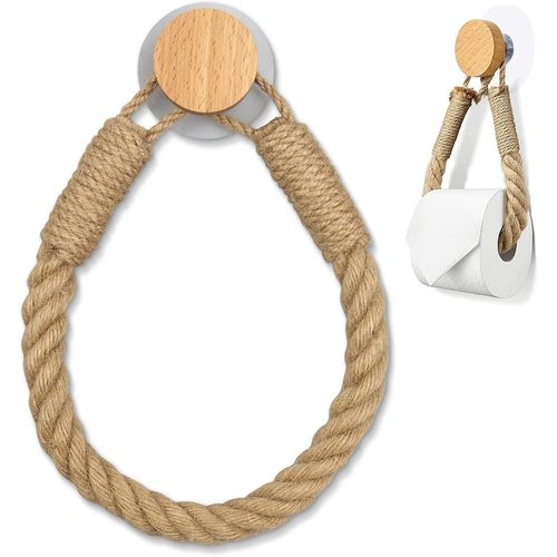 Porte Papier Toilette Corde Vintage sans perçage sans perçage Support de Papier Toilette Support de Papier Toilette pour WC Salle de Bain Décoration Vintage Corde Industrielle