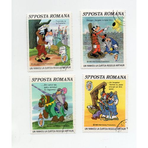 Roumanie- Lot De 4 Timbres Oblitérés- Année 1985- Walt Disney Productions