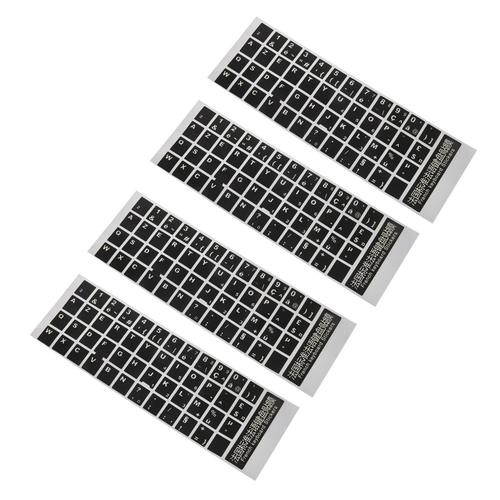 4X Blanc Lettres de Francais Azerty Clavier Autocollant Couverture Noir pour PC Portable