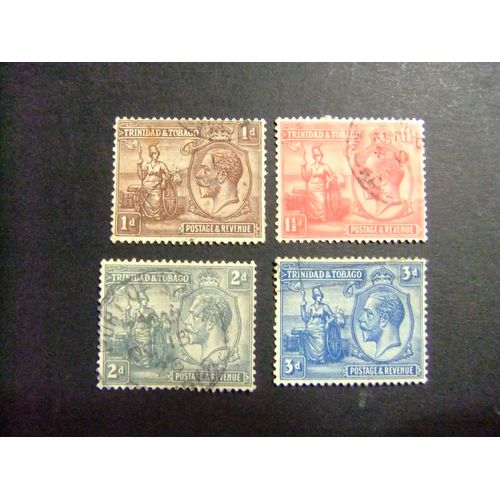 51 Trinidad Tobago Colonia Britanica 1922 1928 / Britannie Et Roi George V / Yvert 111 - 114 Fu