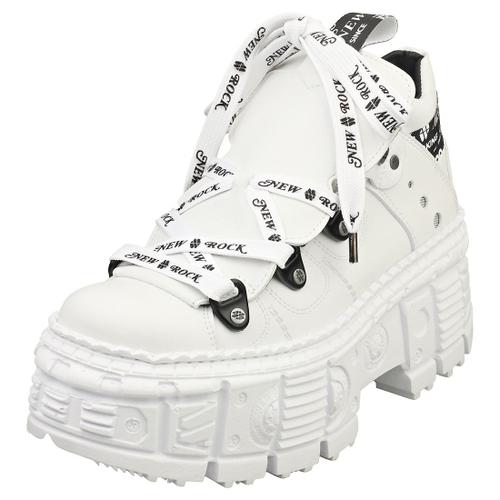 New Rock Mswall106nsportsv4 Vegan Mixte Adulte Bottes Platesforme Blanc