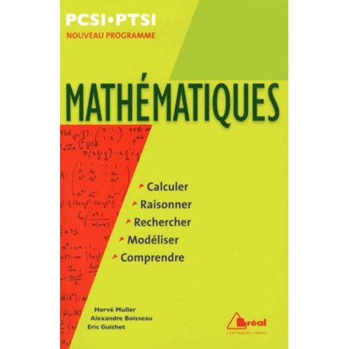 Mathématiques Pcsi-Ptsi - Programme 2013