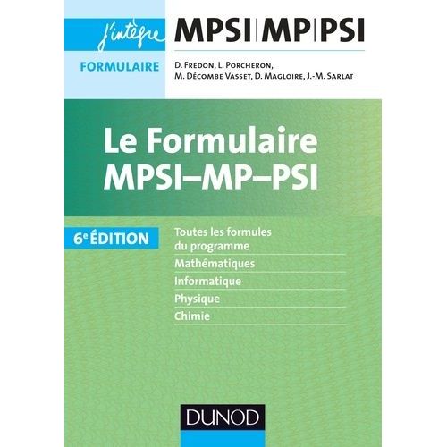 Le Formulaire Mpsi-Mp-Psi
