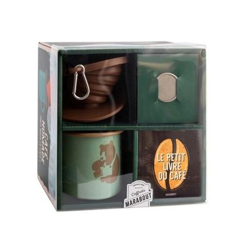 Café Nomade - Ce Coffret Contient : 1 Mug Émaillé, 1 Filtre En Silicone, 1 Filtre En Inox Et 1 Livre Sur La Dégustation Du Café