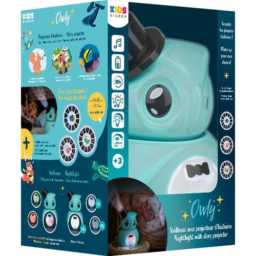 Veilleuse et projecteur d'image bleue bigben STORYTELLERBL avec 3 disques inclus